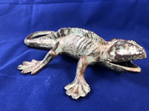 Lizard - Gecko - Cast iron - Green/Brown