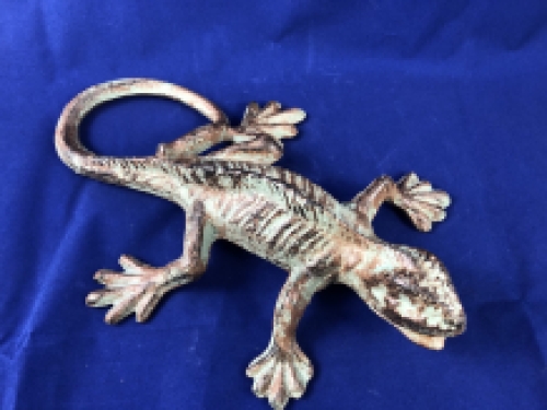 Lizard - Gecko - Cast iron - Green/Brown