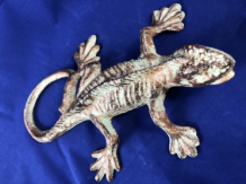 Lizard - Gecko - Cast iron - Green/Brown
