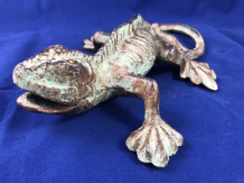 Lizard - Gecko - Cast iron - Green/Brown