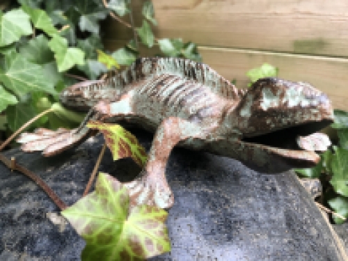Lizard - Gecko - Cast iron - Green/Brown