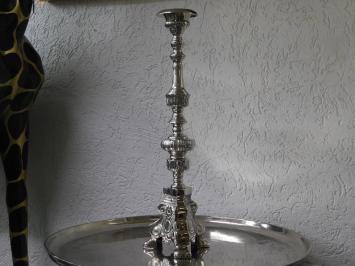 Klassischer Kerzenständer - Nickel - Kerzenhalter - 68cm hoch