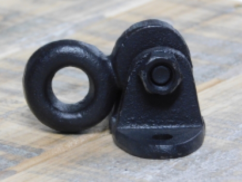 Movable ceiling hook / wall hook ring, large eye - cast iron - black