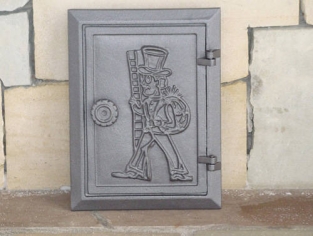 1 cleaning door made of cast iron with lock, color-untreated