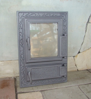 1 oven door for the stove or oven, ash shutter, cast iron + glass.
