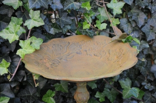 LAATSTE: Vogelbad met Hummingbird XL, gietijzer, antiek groen-rust.