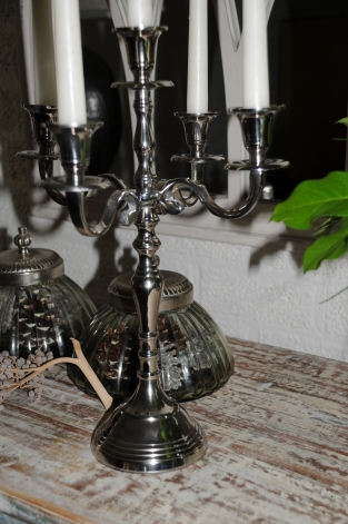 Beautiful 5-armed chrome candlestick