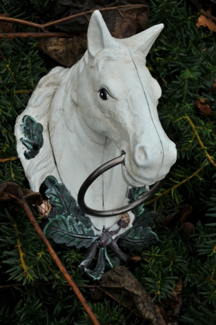 Towel ring Horse - Cast iron white/rust - Towel holder