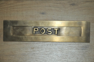 Letterbox flap-plate, heavy brass, with flap spring