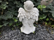 Set of angel statues with cross, made of polystone