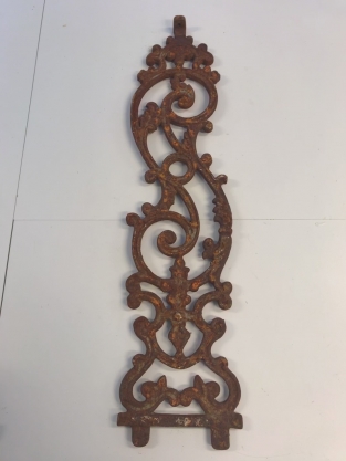 Heavy solid cast iron balcony element rest, stair style.