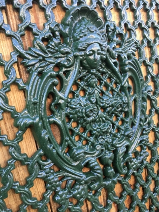 Cast iron door window grille, wall ornament, beautiful wrought iron piece.