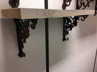Beautiful set of shelf racks-hangers grape motif, shelf racks, cast iron-small