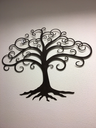 Tree of life, wall ornament, metal brown.