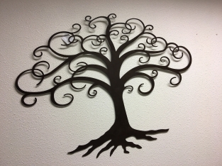 Tree of life, wall ornament, metal brown.