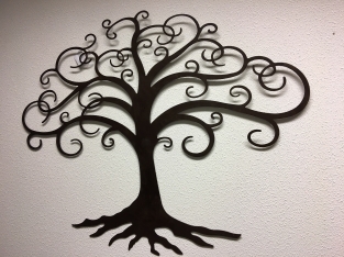 Tree of life, wall ornament, metal brown.