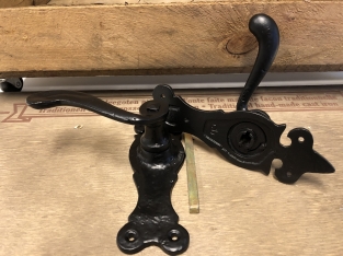 Exclusive set of door hardware - wrought iron black -16.5'' - weatherproof - top quality