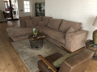 Schöne kräftige neue taupe Rippe Stoff Ecksofa Modell