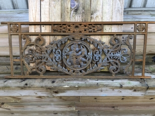 Balkon-scheeps-reling, raamrek met medaillon cast iron-rust.