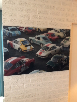 Wall decoration art on glass, Full color classic car & Porsche, very beautiful!!