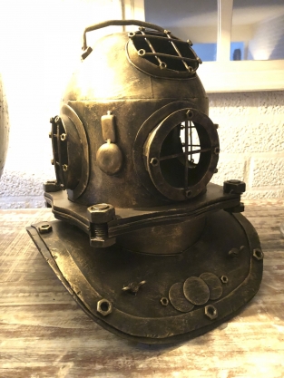 Nautistic brass-look diving helmet XL, beautiful!!