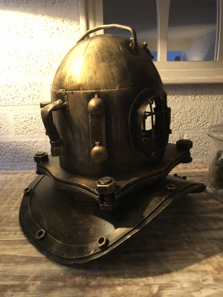 Nautistic brass-look diving helmet XL, beautiful!!