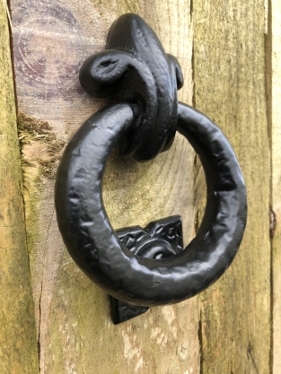 Door knocker iron - like antique door knocker, rustic-black