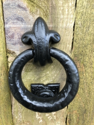 Door knocker iron - like antique door knocker, rustic-black