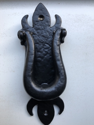 Door knocker iron - as antique door knocker, Scorpio-rustic-black