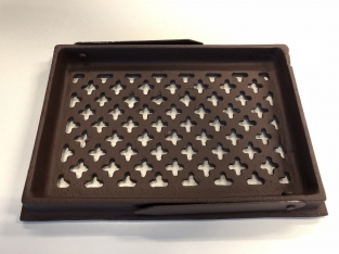 1 hot air / ventilation grille for fireplace, rectangular, cast iron brown