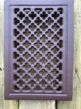 1 hot air / ventilation grille for fireplace, rectangular, cast iron brown