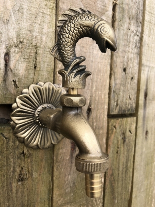 Water tap with Fish - Brass