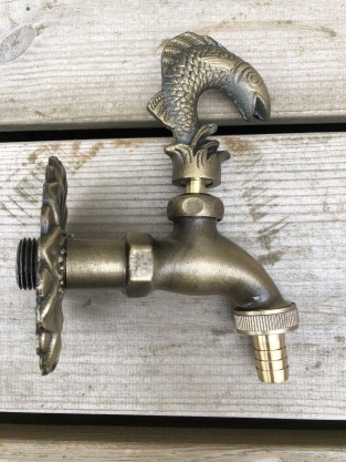 Water tap with Fish - Brass