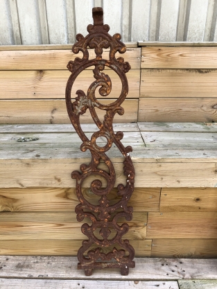 Heavy solid cast iron balcony element rest, stair style.