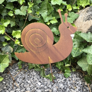 Sihouette snail - metal matt brown, garden plug