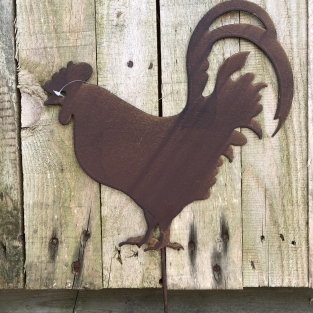 Sihouette Rooster - Metall matt-braun, Gartenstuhl