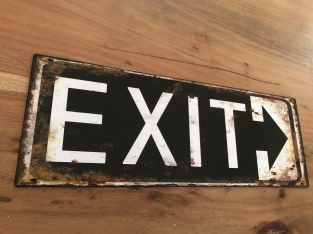 Beautiful metal sign wall sign with: EXIT.