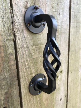 Wrought iron door handle for door, beautiful turned open handle small