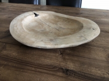 Heavy hard colonial wooden bowl, very cool design!!