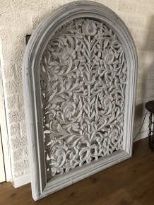 Beautiful large solid wood wall panel panel, wash-grey.