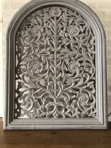Beautiful large solid wood wall panel panel, wash-grey.
