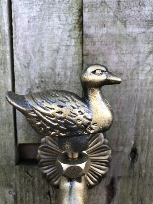 Wasserhahn mit Ente für Gartenbrunnen, Messing, schön!