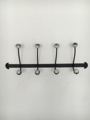 Coat rack with 8 hooks, wrought iron