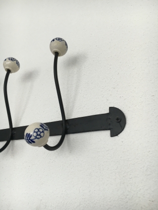 Coat rack with 8 hooks, wrought iron