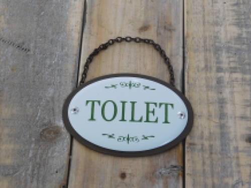 WC door sign, metal and enamel