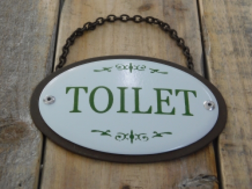 WC door sign, metal and enamel