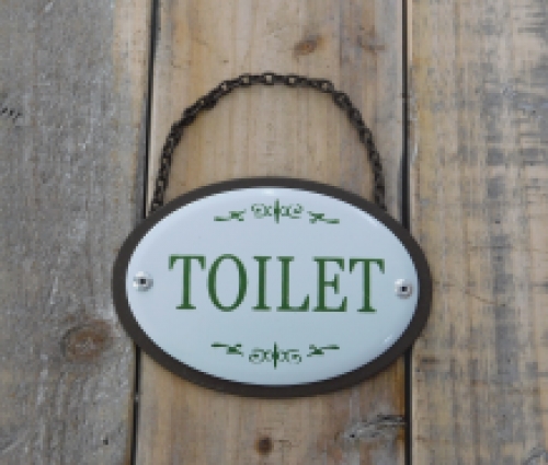 WC door sign, metal and enamel
