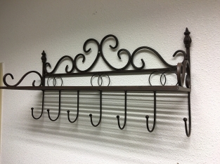 1 layer coat rack, wall rack, in wrought iron brown