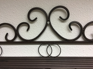 1 layer coat rack, wall rack, in wrought iron brown