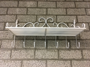 Layer coat rack, in wrought iron ivory white